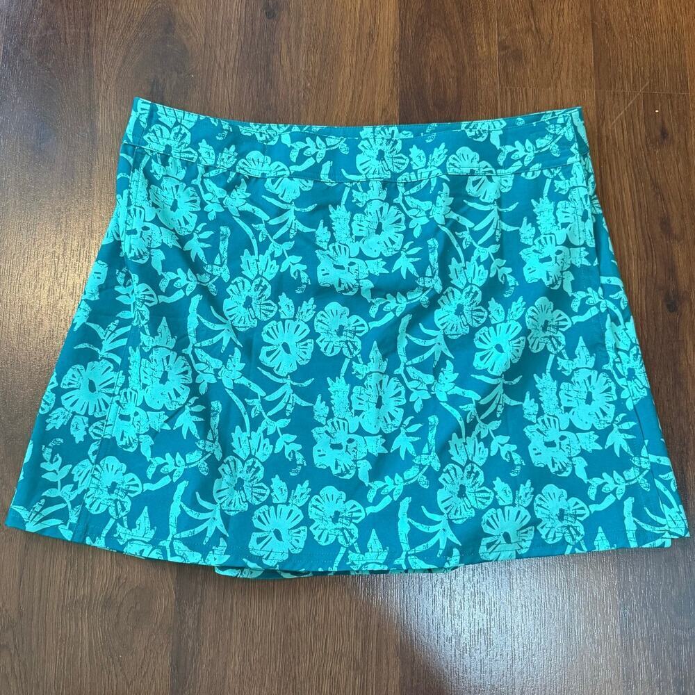 RipSkirt Hawaii Green Hibiscus Floral Wrap Skirt Beach Resort Tropical Sz Large